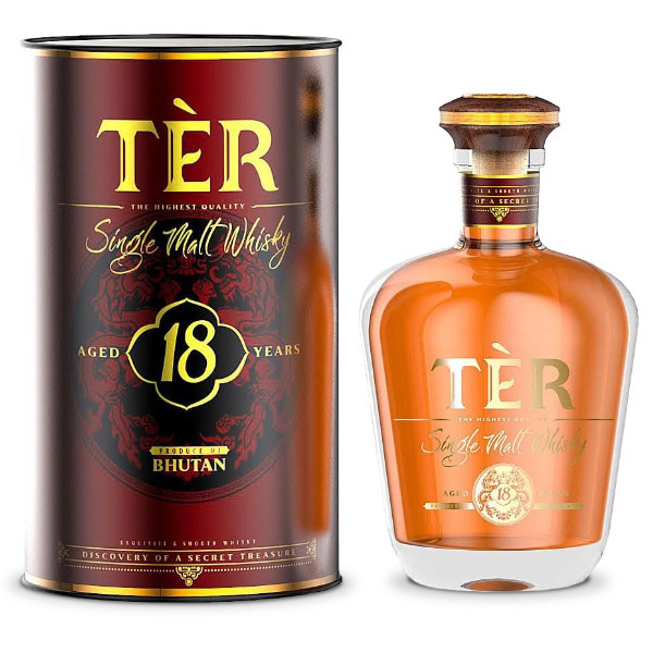 TER 18-year Single Malt Whisky bottle — Bhutan